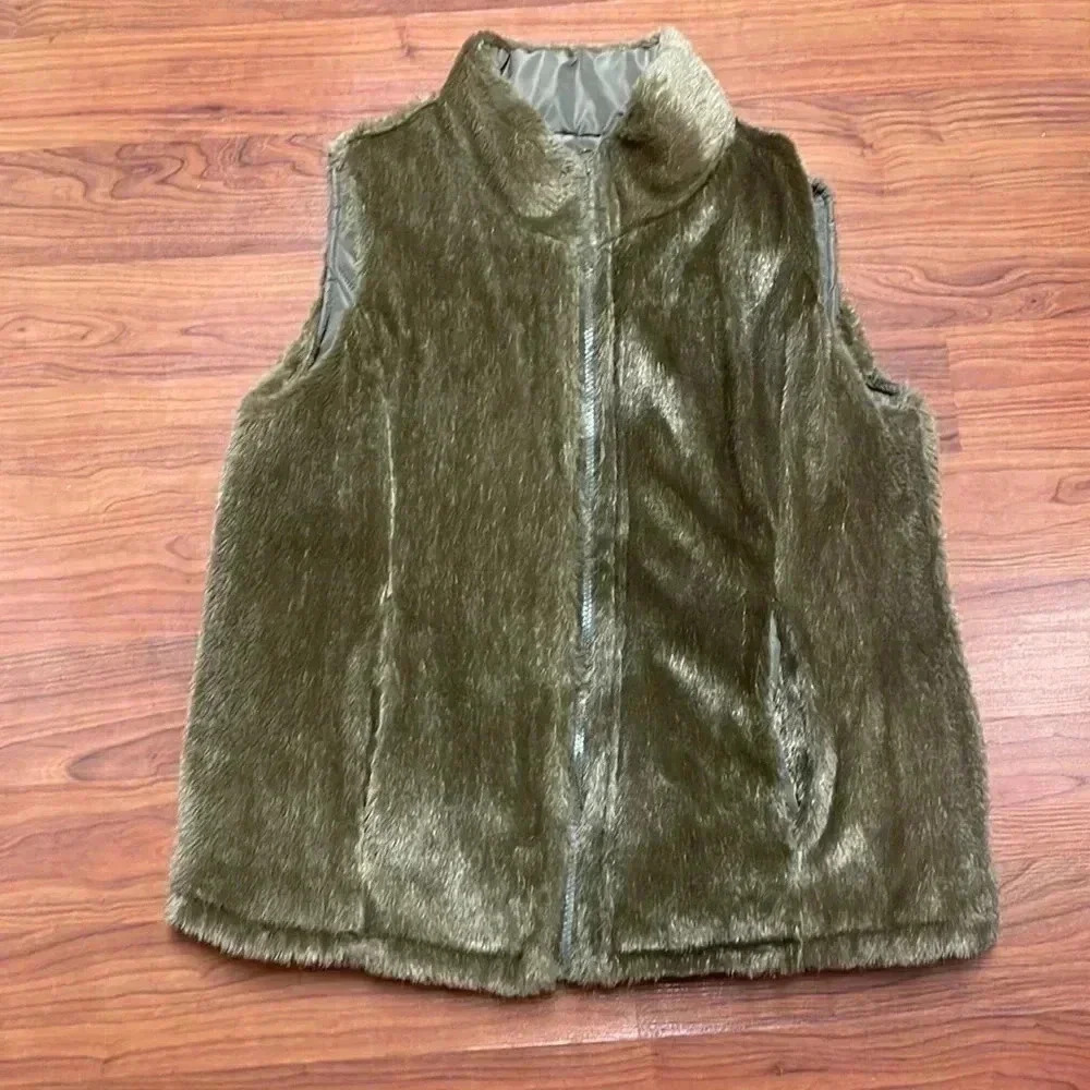 Vintage Jonathan Martin Collection hunter green reversible vest size Med